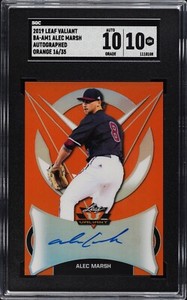 2019 Leaf Valiant Baseball - Alec Marsh ROOKIE AUTO ORANGE /35 - SGC 10