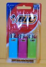 BIC Mini Lighter, 3-Pack, Assorted Colors, Random Colors, 3 Lighters each pack