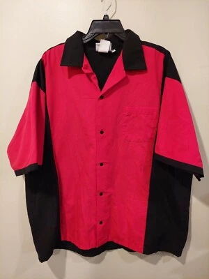 Vintage 90s Bowling Shirt XXL - Black & Red - Pin & Ball Graphic - Cruisin USA - Image 1 of 4