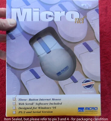 MICRO NET Windows 95 Three-Button Internet Mouse PS/2, MODEL PD971 - Image 1 of 4