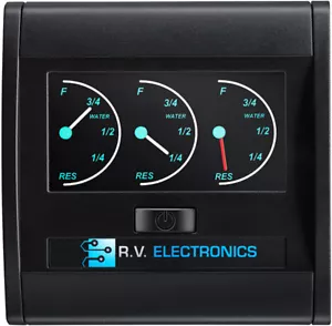 RV Electronics LCD BLACK Triple Tank Water Level Indicator Gauge for Caravans - Picture 1 of 3
