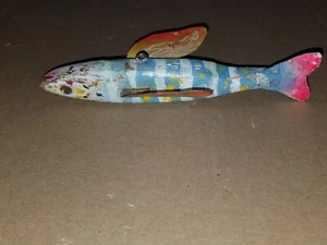1940s Unknown Maker Ice Spear Fishing 6-3/4" Most Unusual Folk Fish Decoy Lure - Picture 1 of 12
