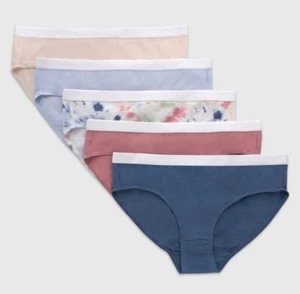 NWT~ Hanes sz 12 Girls 5 pack Hipster Stretch Original Underwear Wick Cool ii9 - Picture 1 of 10