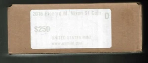 2016-D Richard Nixon Presidential Dollar Mint Sealed Box of 250 BU $1 Coins - Picture 1 of 2