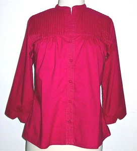 Anokhi Fuschia w/Gold Stitching Blouse, Size Medium, Organic Cotton - Picture 1 of 2