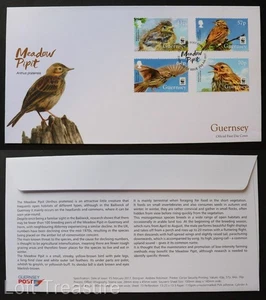 Guernsey Briefmarken: "Meadow Pipit" Ersttagsbrief 2017 - Bild 1 von 3