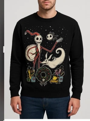 Suéter Pullover Pesadilla Antes de Navidad Para Hombre Pequeño Negro Jack Skellington Foto 1 de 4