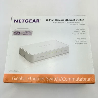 NETGEAR 8-Port Gigabit Ethernet Switch GS208 - New Sealed Box - Image 1 of 4