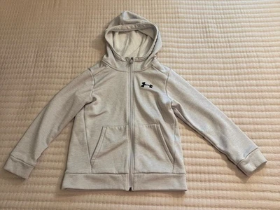 Under Armour Youth Small Gray Full Zip Hoodie Sweatshirt Active Loose Fit - Image 1 of 4