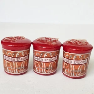 Yankee Candle Cranberry Peppermint Votive Lot (3) HTF & Retired Scent  - Picture 1 of 2
