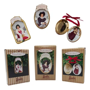 Set of 3 Victorian Christmas Barbie Hallmark Ornaments | 1997-1998 - Imagen 1 de 1