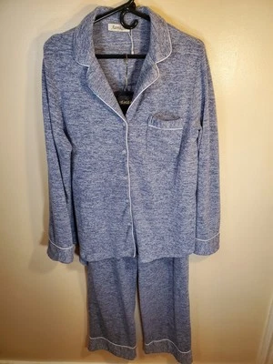 Conjunto de Pijama Aamikast Feminino Manga Longa com Botões Azul Grande Loungewear, Casa de Campo  - Imagem 1 de 4