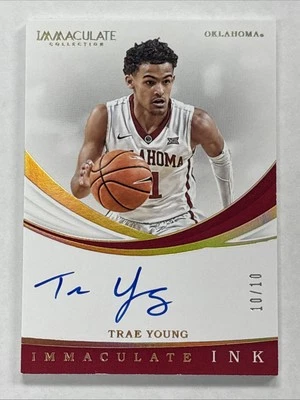 2019-20 Immaculate Trae Young Immaculate Ink Autograph Auto #10/10 - Image 1 of 2