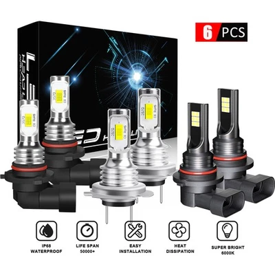 Kit de luces antiniebla faros 6X 6000K LED de haz alto/bajo para Kia Sedona 2019-2020 Foto 1 de 4