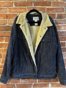 Abrigo Chaqueta LL Bean Pana Sherpa Forrada De Colección Azul Grande - XLT Alto Extra Grande - Imagen 1 de 4