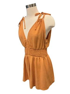 Mameluco para mujer XL naranja apagado sin mangas SHEIN con corbatas Foto 1 de 4