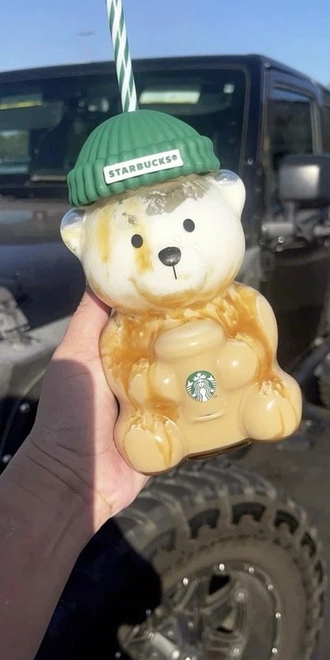  Tarro de vidrio Bearista BEAR 2025 vaso frío pajita vacaciones Navidad Foto 1 de 1