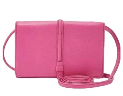 NWT FOSSIL SWL1790694 COLLETTE STRING Wallet Crossbody HOT PINK Original $108.00 - Image 1 of 4