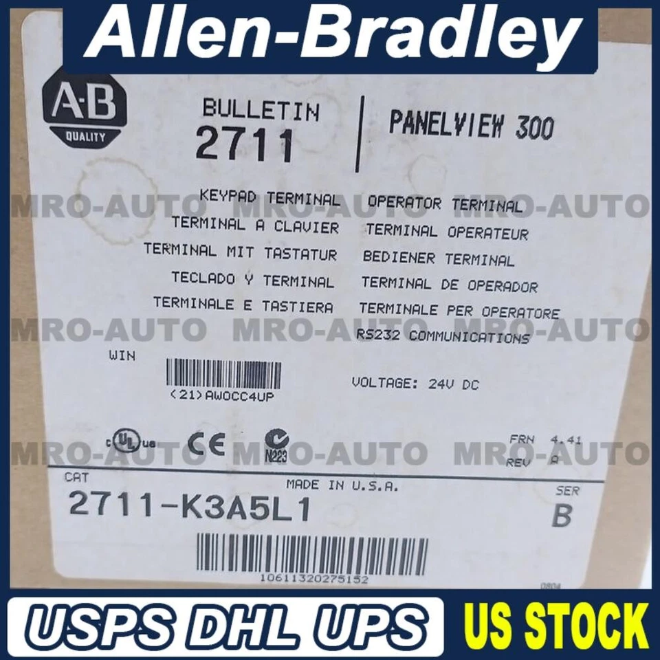 AB 2711-K3A5L1 2711K3A5L1 Rev A FRN 4.41 Panelview 300 NEW AB US Free Tax - Image 1 of 4