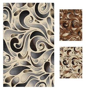 Soho Vorleger Modern Abstrakt Swirl Carpet Teppiche mit Juterücken - Bild 1 von 4