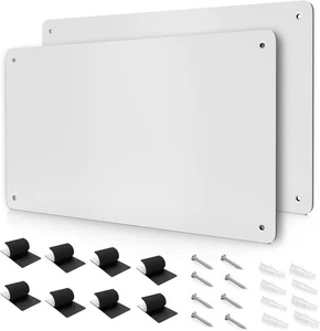 17.7" x 11.8" 2 Pack White Metal Magnetic Board - Magnet Bulletin Board to Displ - Picture 1 of 5