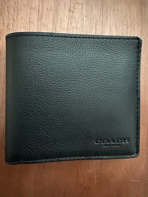 CARTERA HOMBRE COACH NEGRA DEPORTIVA BECERRO DOBLE CARTERA NUEVA Foto 1 de 4