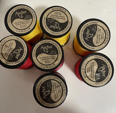 7 anchor stranded cotton Color: RED And Gold - Image 1 of 3