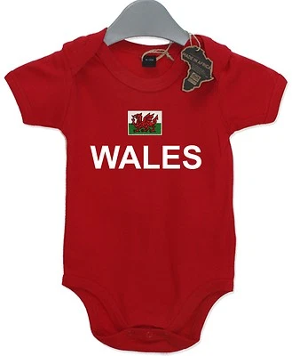FUNKYTOTZ Wales Rugby Geschenk Baby Grow Geburtstagsgeschenk Unisex BabyGrow Spielanzug Fußball