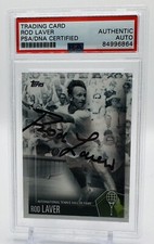 ROD LAVER TENNIS SIGNED 2019 TOPPS TENNIS HALL OF FAME CARD #31 PSA/DNA AUTO
