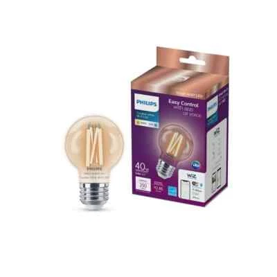 PHILIPS 40-W Equiv G16.5 Smart Wi-Fi LED Light Bulb Tunable White, WiZ Bluetooth - Image 1 of 4