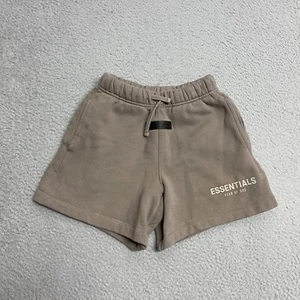 Fear Of God Essentials Shorts Kids 8 Brown Sweat Fleece Lined FOG Youth Boys - Picture 1 of 8