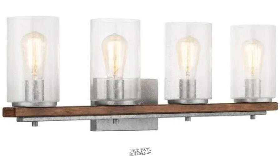 ​Luz de tocador galvanizada Hampton Bay 7980HDCGLDI Boswell Quarter 4 luces Foto 1 de 1