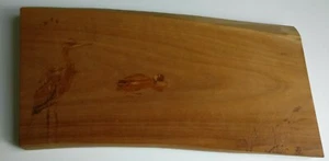 VINTAGE RETRO 1985 CORRIS WALES HANGING WOODEN PYROGRAPHY PLAQUE ON WILD CHERRY - Picture 1 of 9