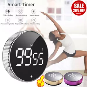 LED Digital Magnetic Countdown Alarm Clock Kitchen Timer Cooking Study Stopwatch