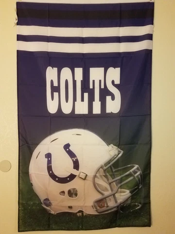 NFL Indianapolis Colts Official Flag Banner 3' X 5' Indoor/Outdoor Brass Grommet Cover