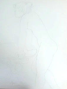 NUDE OF WOMAN. DRAWING TO GRAPHITE ON PAPER. EVARISTO VALLÉS ROVIRA. 1986 - Picture 1 of 1