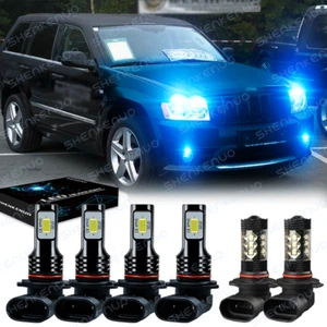 For Jeep Grand Cherokee 2005-2010 - 6x 8000K LED Headlight + Fog Light Bulbs Kit - Picture 1 of 12