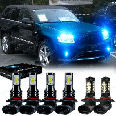 For Jeep Grand Cherokee 2005-2010 - 6x 8000K LED Headlight + Fog Light Bulbs Kit - Image 1 of 4