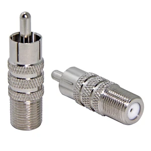 Coax to RCA Adapter, 2 Pack F Female to RCA Male Convertor, Coaxial Cable Connec - Picture 1 of 5