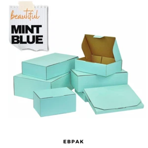 Mint Blue Mailing Box Diecut Cardboard Shipping Mailer Small Medium A6 A5 A4 - Picture 1 of 43