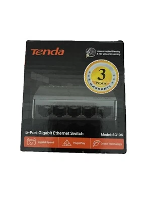 Tenda SG105, 5-Port Gigabit Switch, Unmanaged Home Network Switch Hub Open box - Image 1 of 3