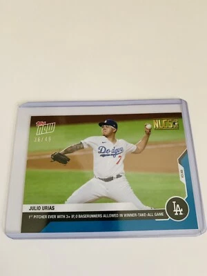 2020 TOPPS NOW  JULIO URIAS NCLS CARD #443  BLUE PARALLEL 36/49 - Image 1 of 2