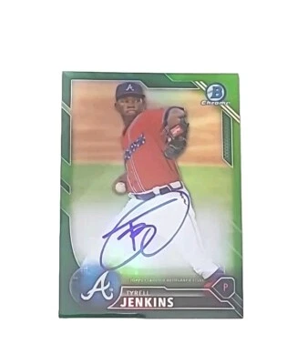 2016 Bowman Chrome Auto Green Refractor/99 Tyrell Jenkins RC (BRAVES) !! - Image 1 of 3