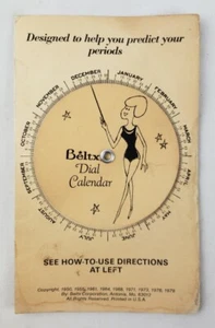 Vintage Beltx Dial Calendar Mid Century Modern MCM Retro Predict Your Periods - Picture 1 of 4