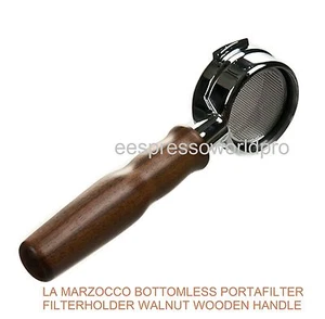 LA MARZOCCO BOTTOMLESS FILTER HOLDER PORTAFILTER WALNUT WOOD HANDLE - Picture 1 of 4