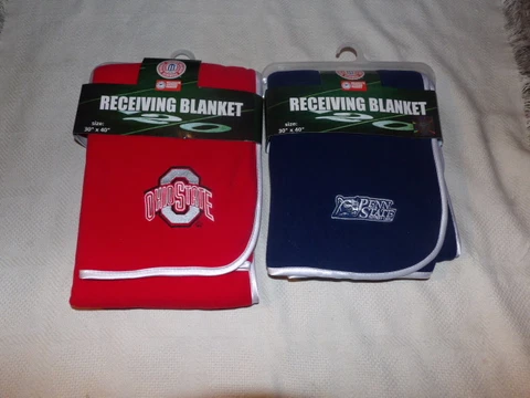 NCAA Penn State Lions Ohio State Buckeyes Baby Infant Receiving Blankets NWT Cover