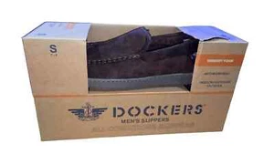 Dockers Mens Slippers Memory Foam Black Indoor Outdoor BRAND NEW~Small 7-8 - Picture 1 of 3