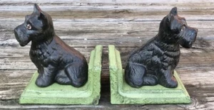 Pair of Black Scottish Terrier Dog Retro Heavy Bookends - Picture 1 of 5