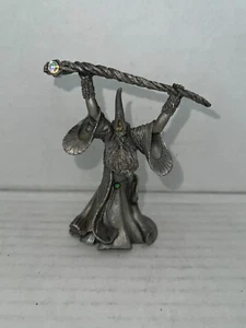 Vintage Ral Partha Zinn 1990 Zauberer Haltestab mit Kugel über Kopf 4 Zoll - Bild 1 von 10