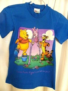 Disney POOH T-shirt Youth Size Medium Winnie Tigger Piglet Stilts Vintage 1990's - Picture 1 of 5